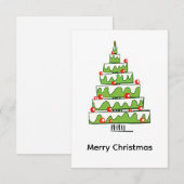 Süßer Weihnachtskuchbaum – Minimaler Feiertag Dankeskarte (Vorne/Hinten)