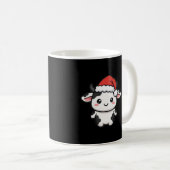 Süßer Weihnachtskuh-Santa Kaffeetasse (VorderseiteRechts)