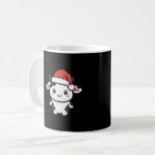 Süßer Weihnachtskuh-Santa Kaffeetasse (Vorderseite Links)