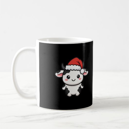 Süßer Weihnachtskuh-Santa Kaffeetasse (Links)