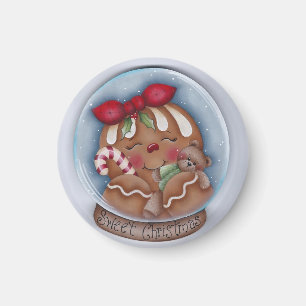 Süßer Weihnachtslebkuchen und Bärn-Magnet Magnet
