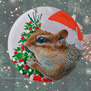 Süßer Weihnachtsmann-Chipmunk-Weihnachten Button