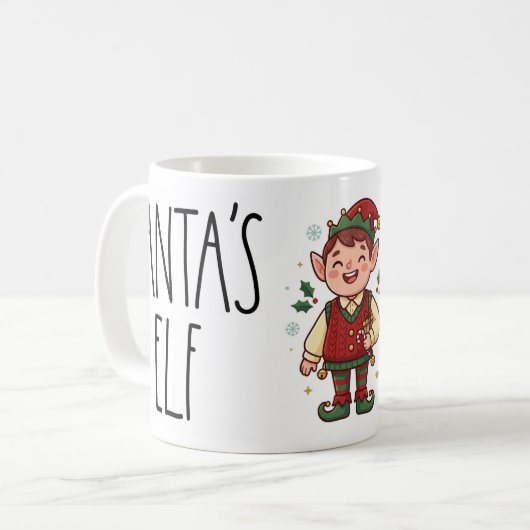 Süßer Weihnachtsmann-Elf-Christmas-Becher Kaffeetasse (Vorderseite Links)
