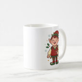 Süßer Weihnachtsmann-Elf-Christmas-Becher Kaffeetasse (VorderseiteRechts)