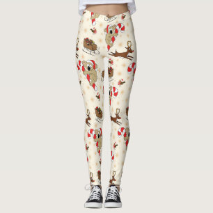 Süßer Weihnachtsmann Faultier Frohe Feiertage Leggings