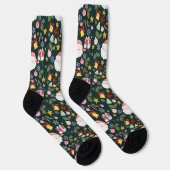 Süßer Weihnachtsmann-Feiertags-Nahtloses Muster Socken (Rechts)