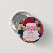 Süßer Weihnachtsmann Frohe Weihnachten Button (Vorne & Hinten)