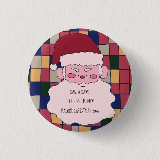 Süßer Weihnachtsmann Frohe Weihnachten Button (Vorderseite)
