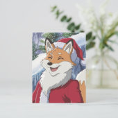 Süßer Weihnachtsmann Fuchs Postkarte (Stehend Vorderseite)