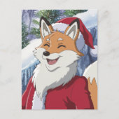 Süßer Weihnachtsmann Fuchs Postkarte (Vorderseite)
