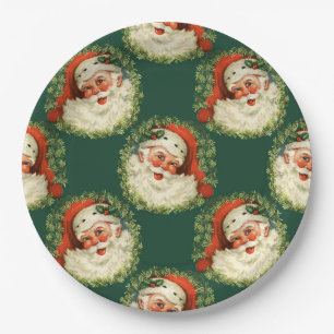 Süßer Weihnachtsmann glückliches Gesicht Weihnacht Pappteller
