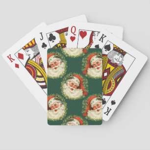 Süßer Weihnachtsmann glückliches Gesicht Weihnacht Spielkarten