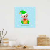 Süßer Weihnachtsmann Helferlein Poster (Küche)