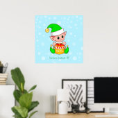 Süßer Weihnachtsmann Helferlein Poster (Heimbüro)