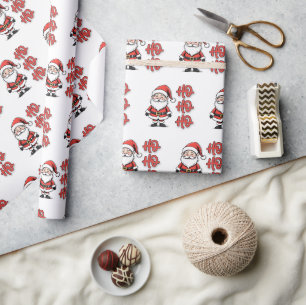 Süßer Weihnachtsmann Ho Ho Ho Weihnachten Geschenkpapier
