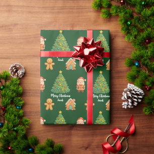 Süßer Weihnachtsmann-Lebkuchen-Weihnachtsmuster Geschenkpapier