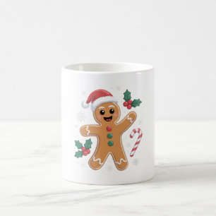 Süßer Weihnachtsmann Lebkuchen Weihnachtsplätzchen Kaffeetasse
