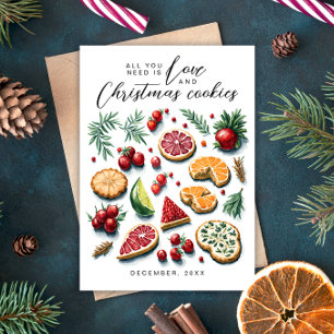 Süßer Weihnachtsmann Liebe und Kekse Rot Grün Wass Feiertagskarte