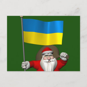 Süßer Weihnachtsmann mit dem Hoheitszeichen der Uk Feiertagspostkarte