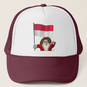 Süßer Weihnachtsmann mit dem Hoheitszeichen Indone Truckerkappe