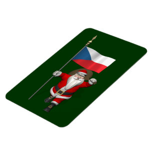 Süßer Weihnachtsmann mit der Flagge der Tschechisc Magnet