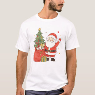 Süßer Weihnachtsmann mit Geschenksack für klassisc T-Shirt