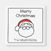 Süßer Weihnachtsmann mit roter Mütze Magnet (Vorne)