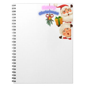 Süßer Weihnachtsmann & Mrs. Claus Frohe Weihnachts Notizblock