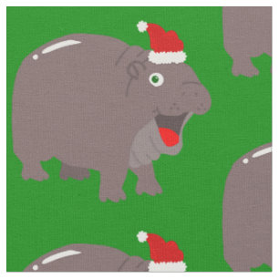 süßer Weihnachtsmann Nilpferd Weihnachten Nilpferd Stoff