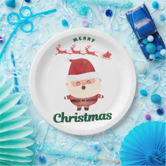 Süßer Weihnachtsmann Pappteller