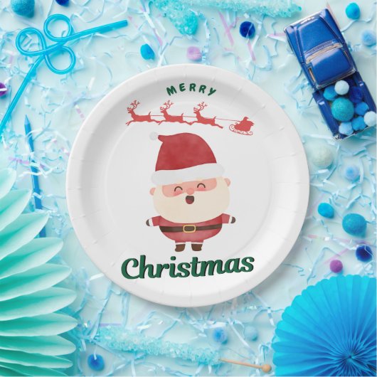 Süßer Weihnachtsmann Pappteller (Party)