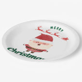 Süßer Weihnachtsmann Pappteller (Schrägansicht)