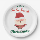 Süßer Weihnachtsmann Pappteller (Vorderseite)