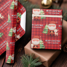 Süßer Weihnachtsmann-Rentier Frohe Weihnachten Nam Geschenkpapier