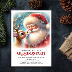 Süßer Weihnachtsmann Rudolph Festliche Weihnachtsa Einladung