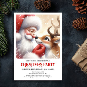 Süßer Weihnachtsmann Rudolph Weihnachtsfest Famili Einladung