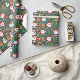 Süßer Weihnachtsmann-Schneemann-Lebkuchen-Weihnach Geschenkpapier