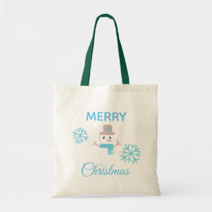 Süßer Weihnachtsmann Schneemann Schneeflocken Char Tragetasche
