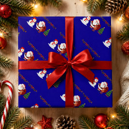 Süßer Weihnachtsmann-Schneemann- und Rentier-Weihn Geschenkpapier