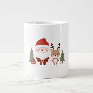 Süßer Weihnachtsmann und Rentiere Jumbo-Tasse
