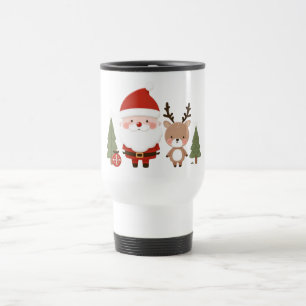 Süßer Weihnachtsmann und Rentiere Reisebecher