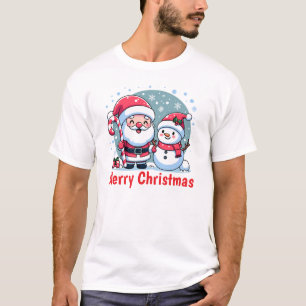 Süßer Weihnachtsmann und Schneemann Weihnachten Cu T-Shirt