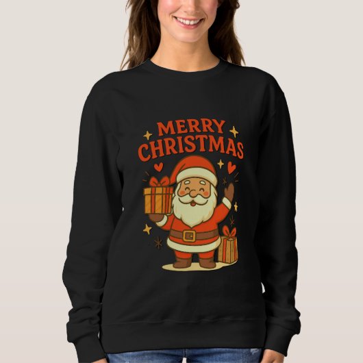  Süßer Weihnachtsmann - Weihnachtskunst – Frohe We Sweatshirt (Vorderseite)