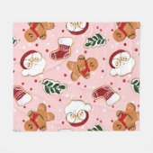 Süßer Weihnachtsmann & Weihnachtsmuster-Papier Fleecedecke (Vorderseite (Horizontal))