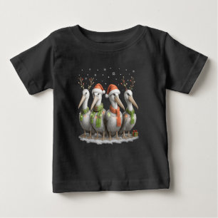 Süßer Weihnachtspelikan mit Santa-Hut Baby T-shirt