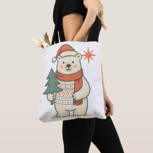 Süßer Weihnachtspolarbär Skandinavischer Winter  Tasche