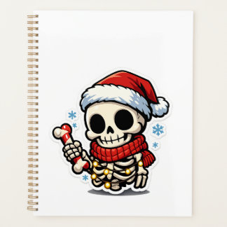 Süßer Weihnachtsskelett mit Zuckerstange Kawaii  Planer