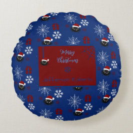 Süßer Weihnachtsspinnen-Personalisiert Rundes Kissen