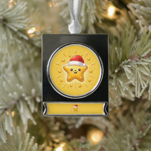 Süßer Weihnachtsstern-Schmuck Banner-Ornament Silber