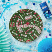 Süßer Weihnachtssüßigkeits-Muster-Papier-Teller 2 Pappteller (Party)